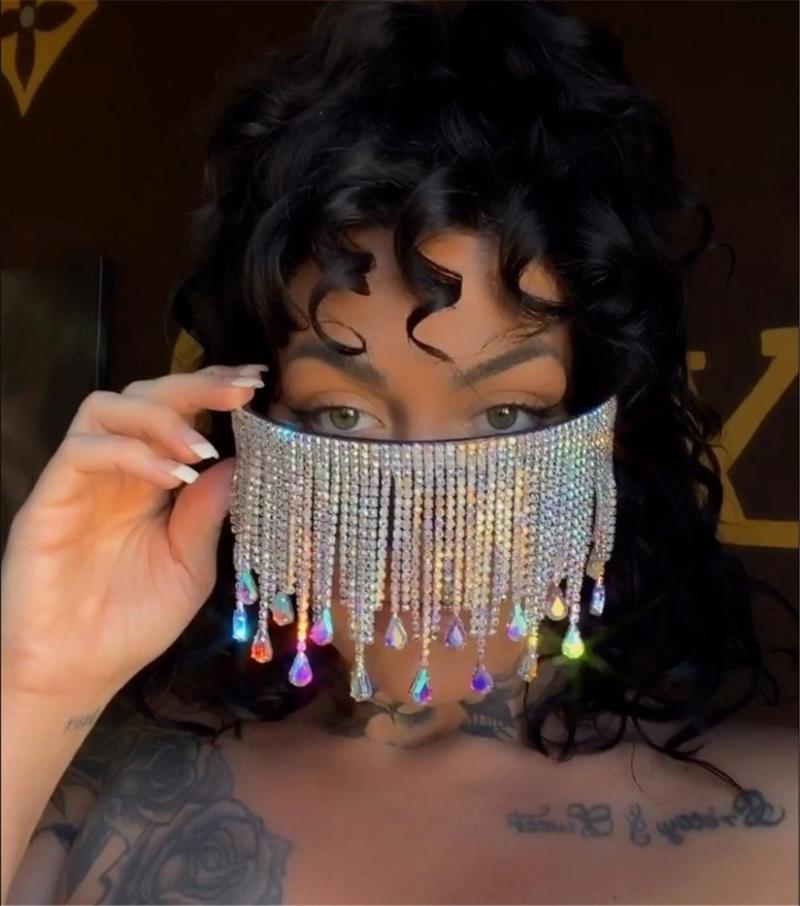 

Sunglasses Oversized Square Men Women Rhinestone Tassel Party 2021 Shades Glasses Unique Female UV400 NX