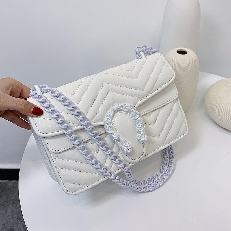 

Candy Color Fashion Brand Women Bag, Soft PU Leather Crossbody Design Chain Shoulder Bag, Women Bag, Small white