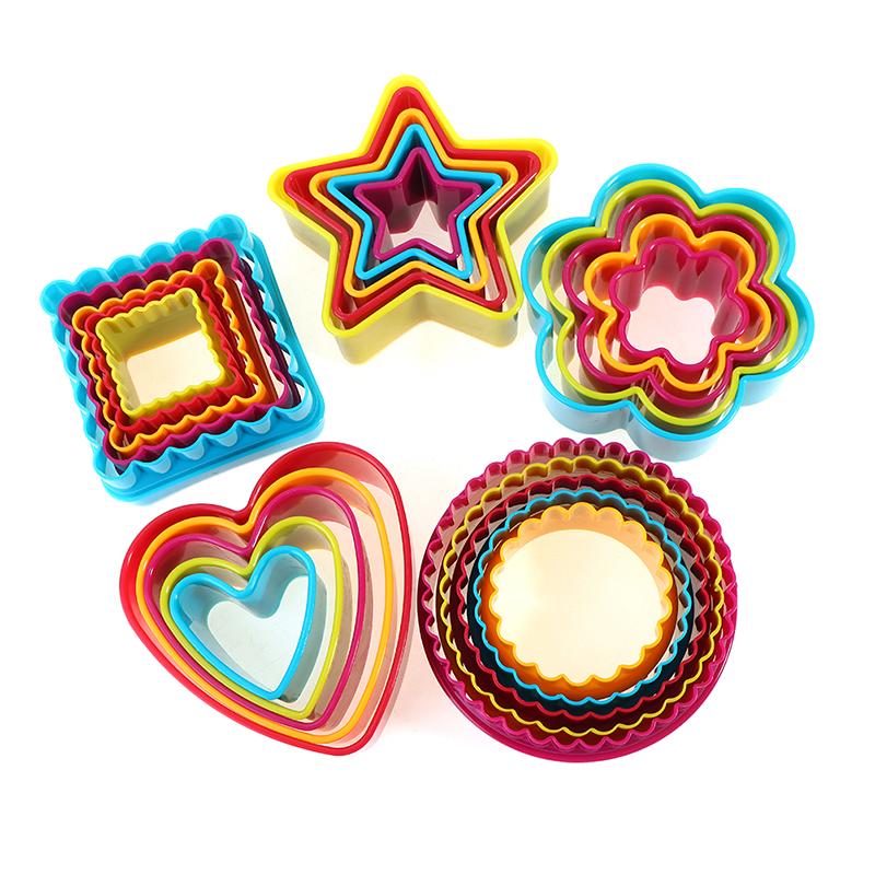 

Baking Moulds 5pcs/set Platstic Cute Biscuit Mold Geometric Figure Fudge DIY Cake Kitchen Cooking Pan Tools