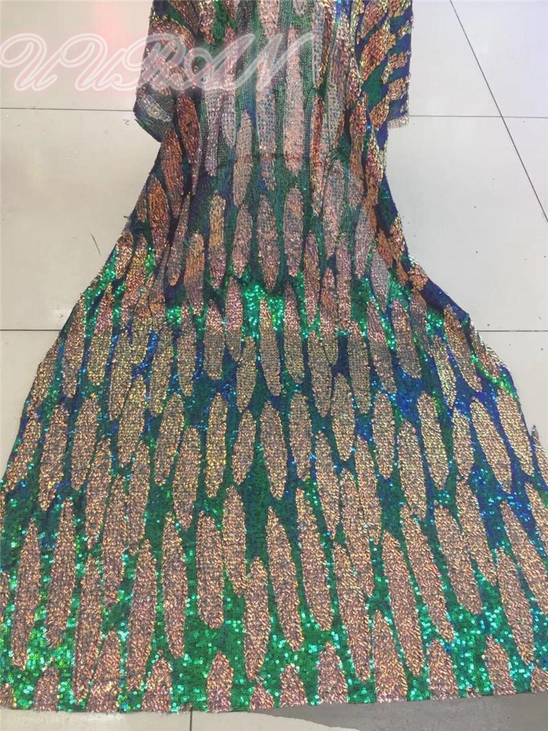 

Sequins Design French Tulle Lace Fabric High Quality African Lace Fabric Nigerian Sequins Mesh For Wedding Sew