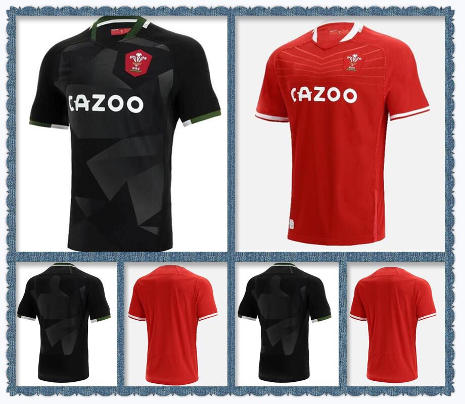 

2021 2022 wales rugby National Team Jerseys Cymru 21/22 Home Red Away Men polo T-Shirt E MEN'S Rugby Training Jesery, Black;gray