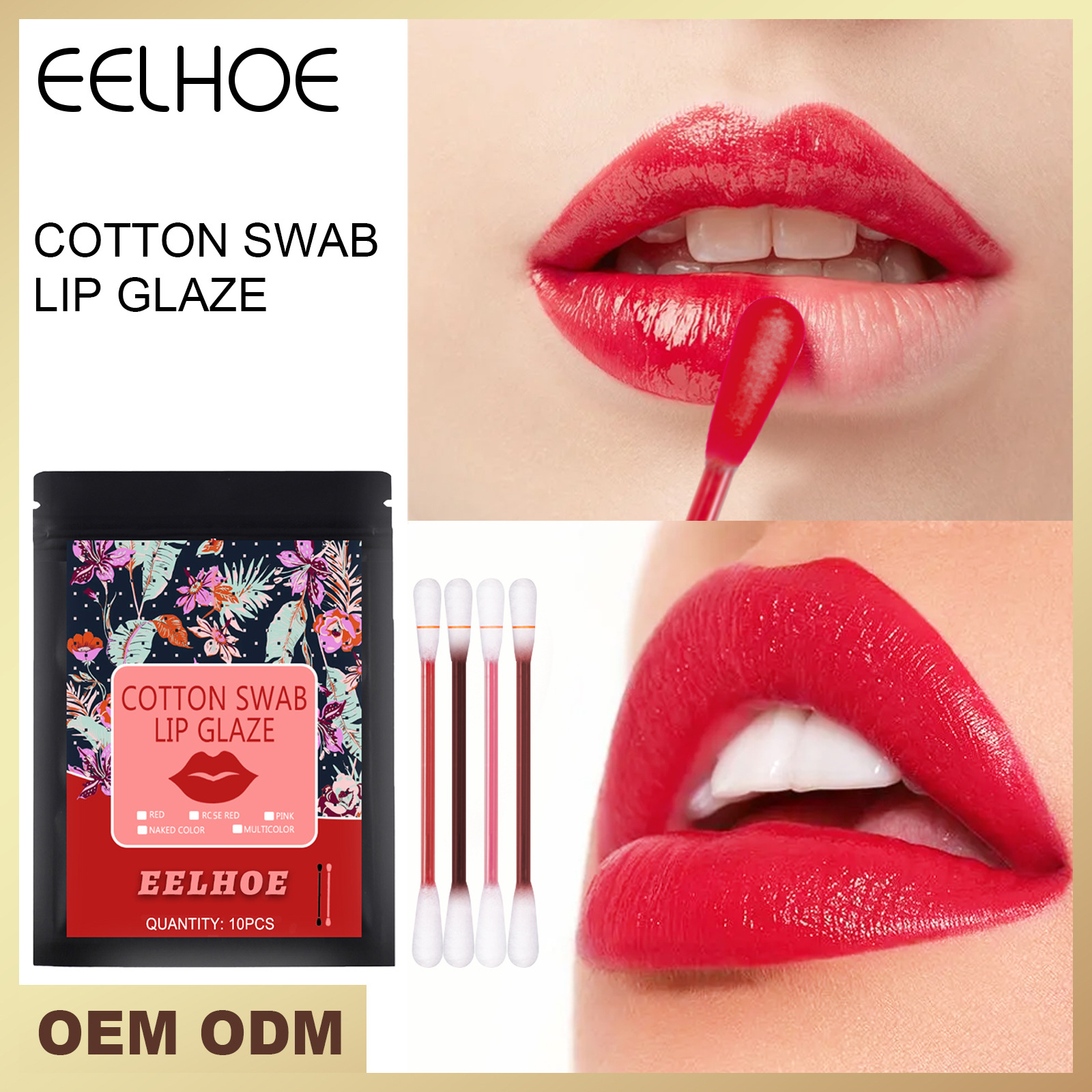 Free freight EELHOE Cotton Swab Lip Gloss Lipstick Cigarette Case Tubes 10pcs Each Box Velvet Matte Waterproof Long Lasting Non-stick Cup Makeup-image-749076297
