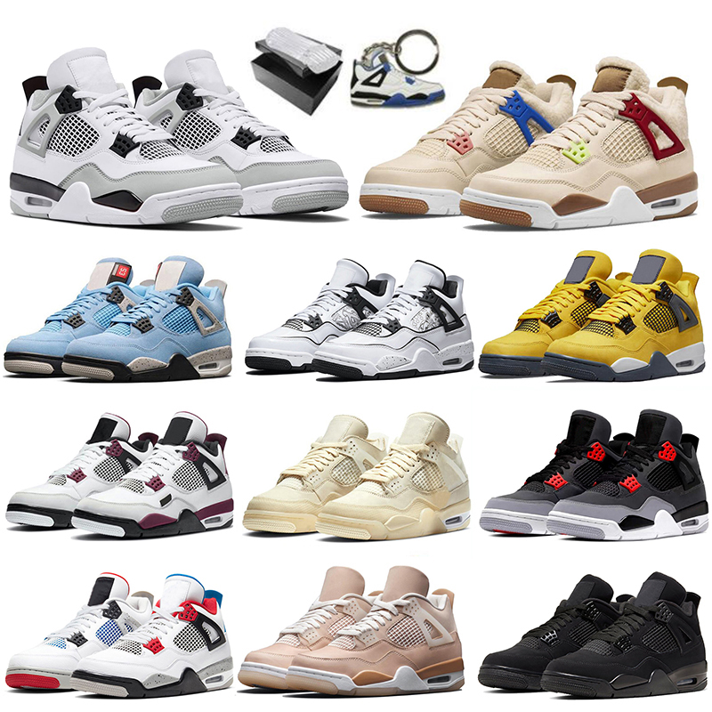 

Desert Moss Sail Jumpman 4s Mens Womens Basketball Shoes Jorda 4 Taupe Haze Red Thunder Sneakers Cactus Jack 2022 University Blue Bred Black Cat Trainers, #a33 40-47 alternate