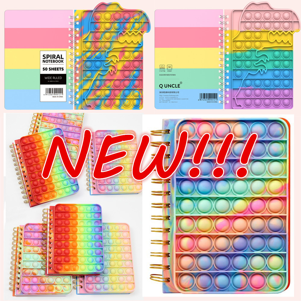 

New!!! A5 Tie-dye Fidget Toys Notebooks Push Bubble Fidget Sensory Writing Notebook Student Educational Supplies School Kid's Gifts