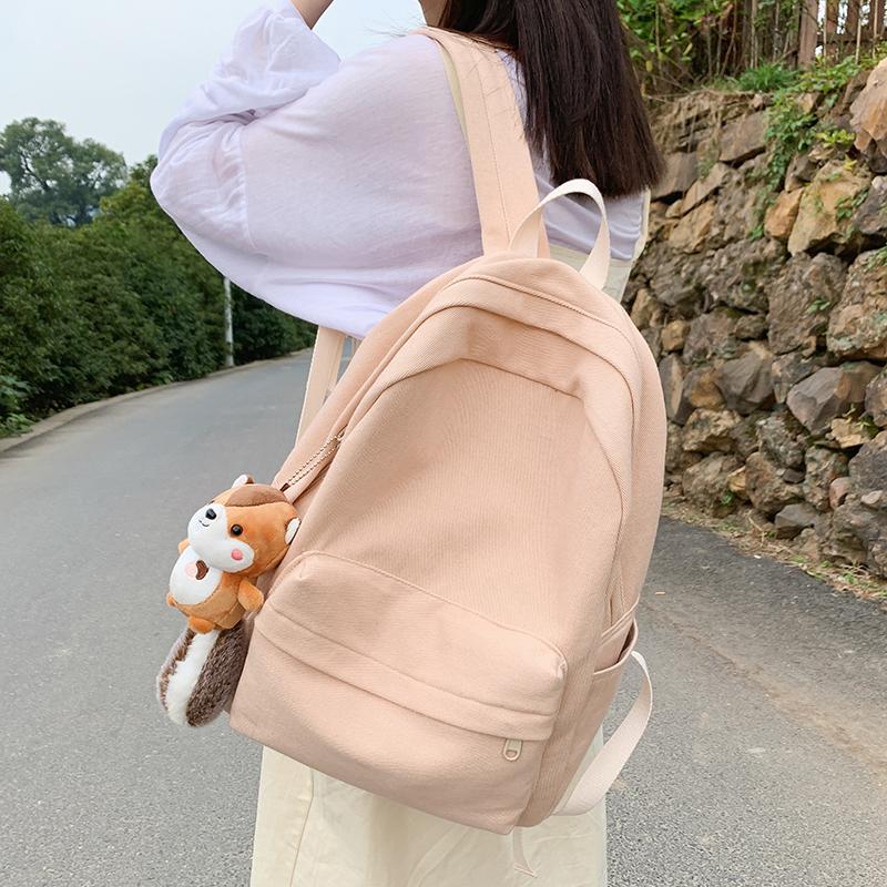

Quality Canvas Women Backpack Lovely Student School Backpack Female Shoulder Bag Schoolbag For Girl Large-Capacity School Bag, Black