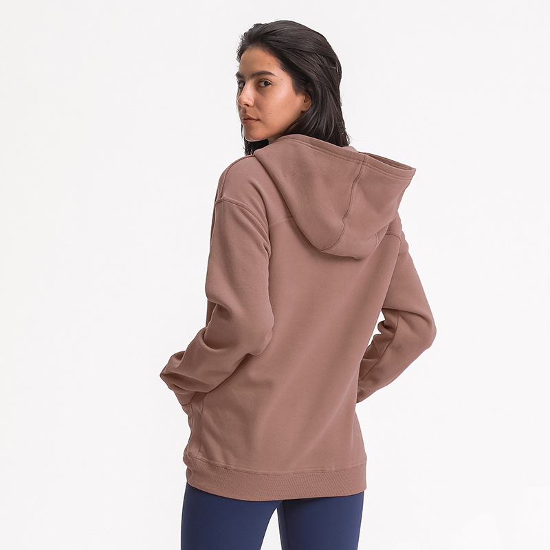

Lulu Legging Style 2020 Autumn and Winter New Pullover Hooded Outdoor Casual Sweatshirt Womens Loose Thick Yoga Fitness Sports Jacket, Black