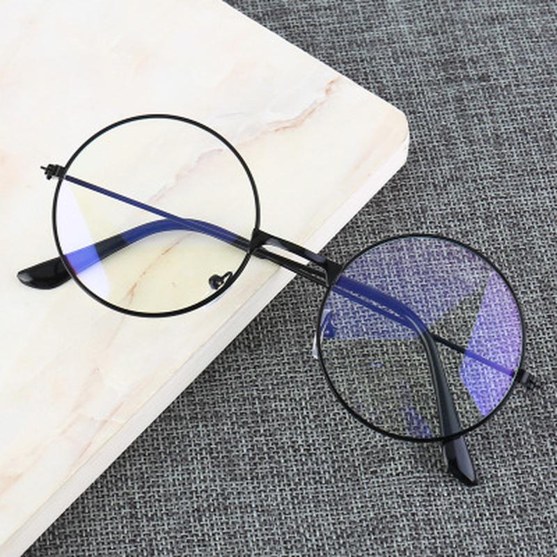 

Sunglasses Vintage Transparent Glasses Round Metal Frame Superlight Preppy Style Clear Lens Game Eye Reading Protection Chic