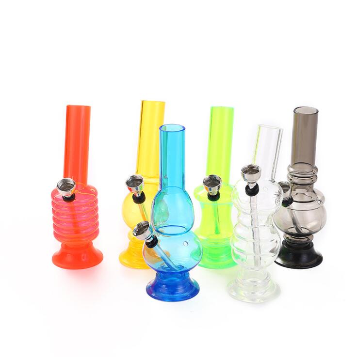 

Plastic Acrylic Hookahs Bong Smoking Water Pipe Tobacco Herb Cigarette Filter Hand Pipes 16CM Shisha Tool Accessories Bubbler