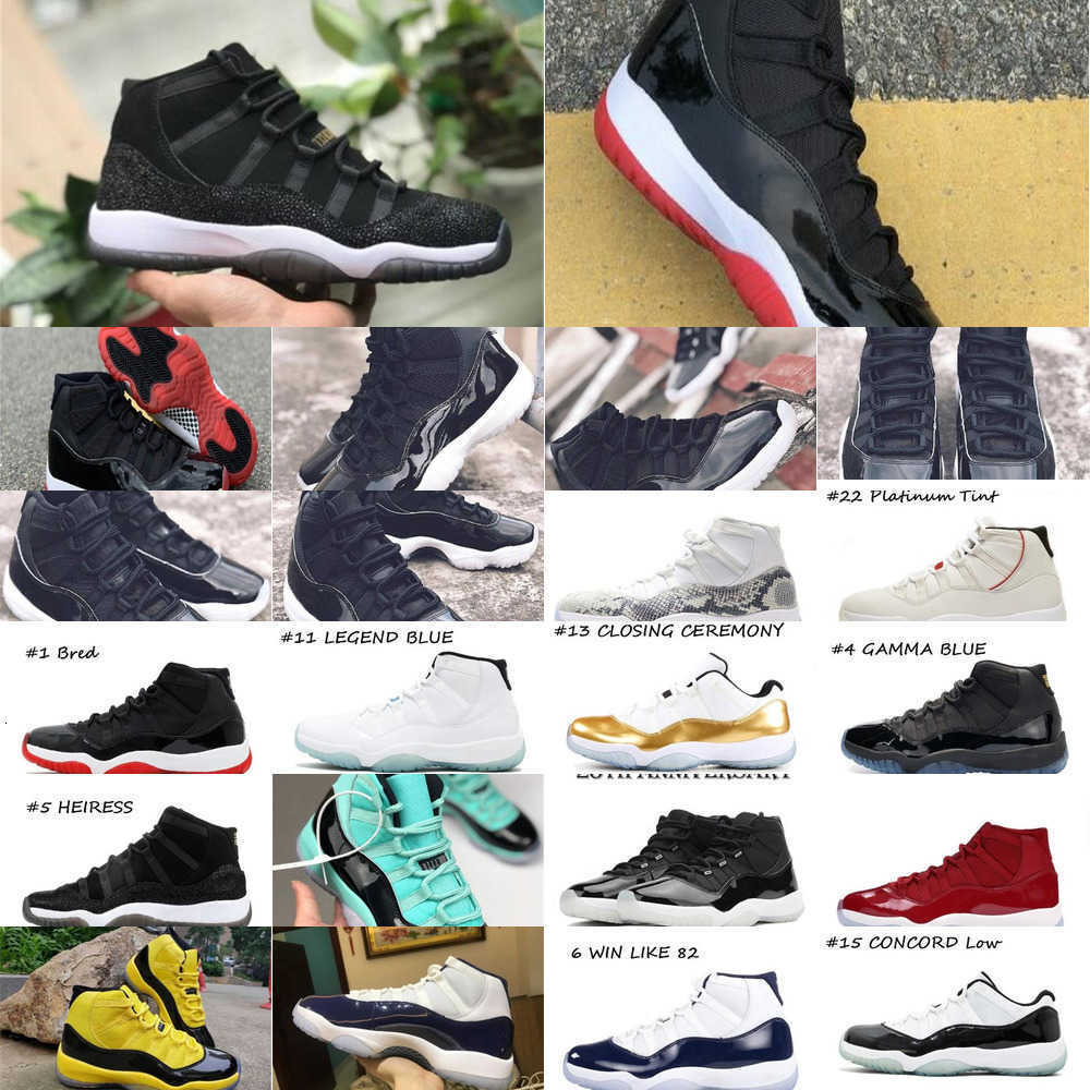 

Cheap New 11s 11 Bred Gamma Blue Basketball Shoes Men Concord 45 Black Cat White Cement 4 4s Women Men Shoe Shoes 23, #15
