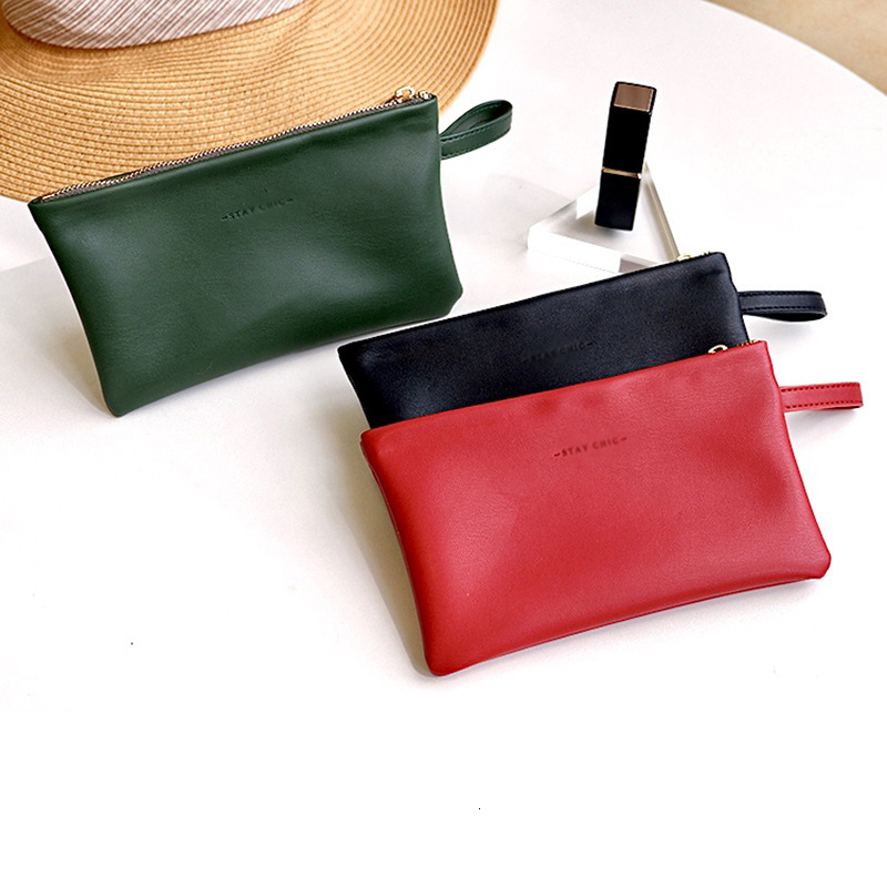 

Pu Cosmetic Soft Leather Mini Portable Storage Mouth Red Bag Female Mobile Phone Zero Wallet