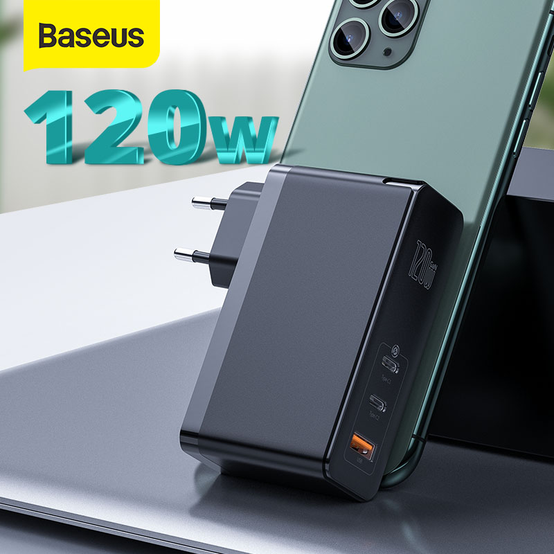 

Baseus GaN Charger 120W USB C PD Fast Charger QC4.0 QC3.0 Quick Charge Portable Phone Charger For iPhone Macbook Laptop Tablet