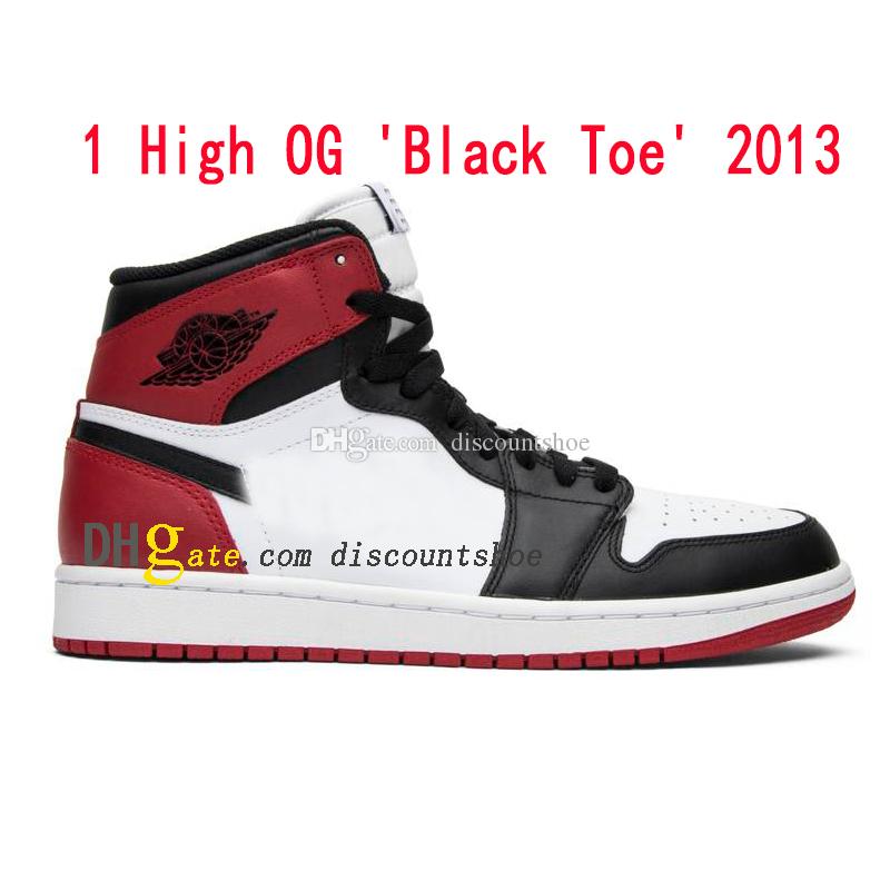 

jumpman 1 Mid Black Toe Basketball shoes 1s High men women sneakers 555088 184