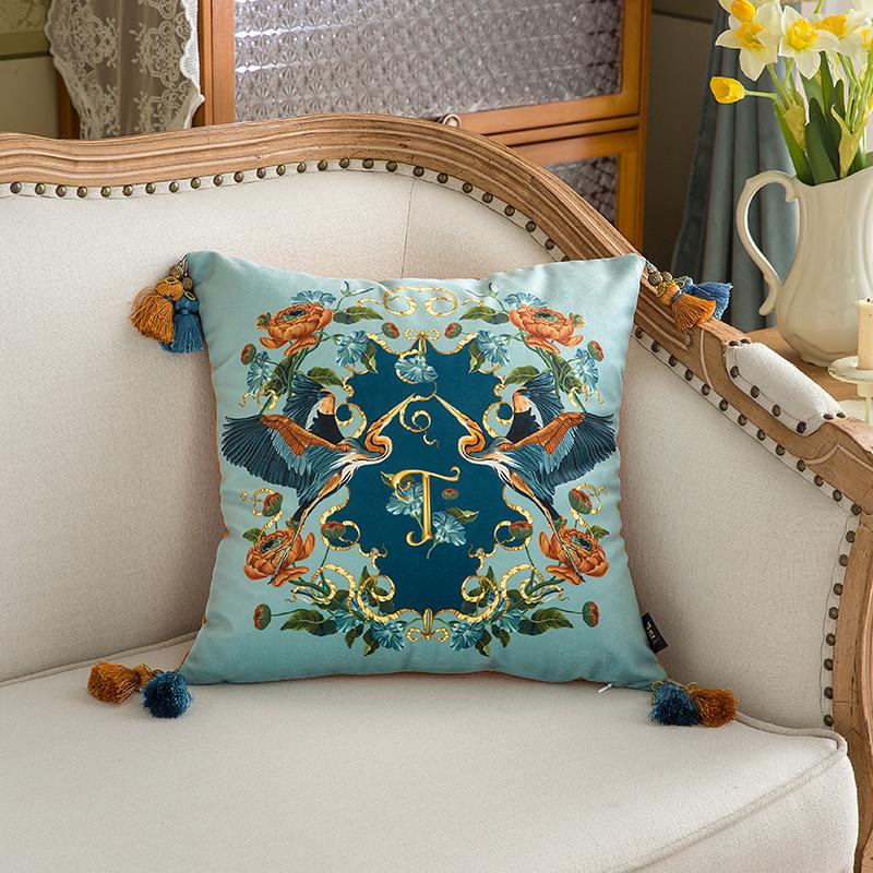 

Cushion/Decorative Pillow Chenxi American British Europeanstyle Light Luxury Living Room Sofa Back Cushion With Pendant Tassel Headboard Pil