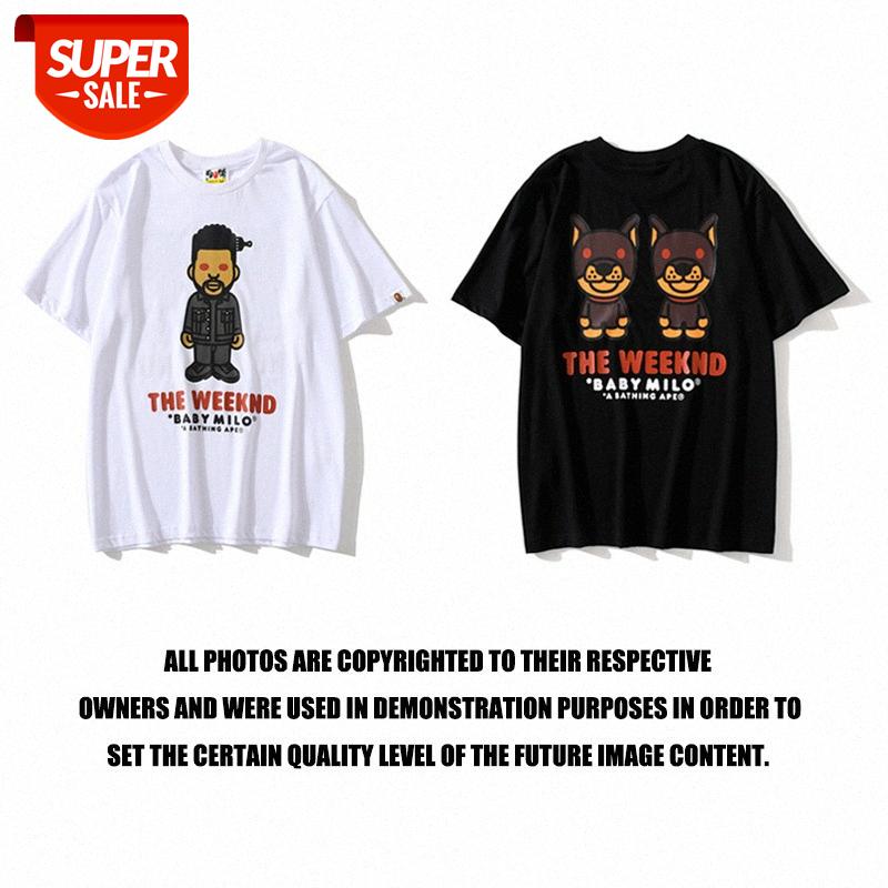 

japanese brand men and women couples the weeknd potted brother joint shortsleeved tshirt 8d5n, White