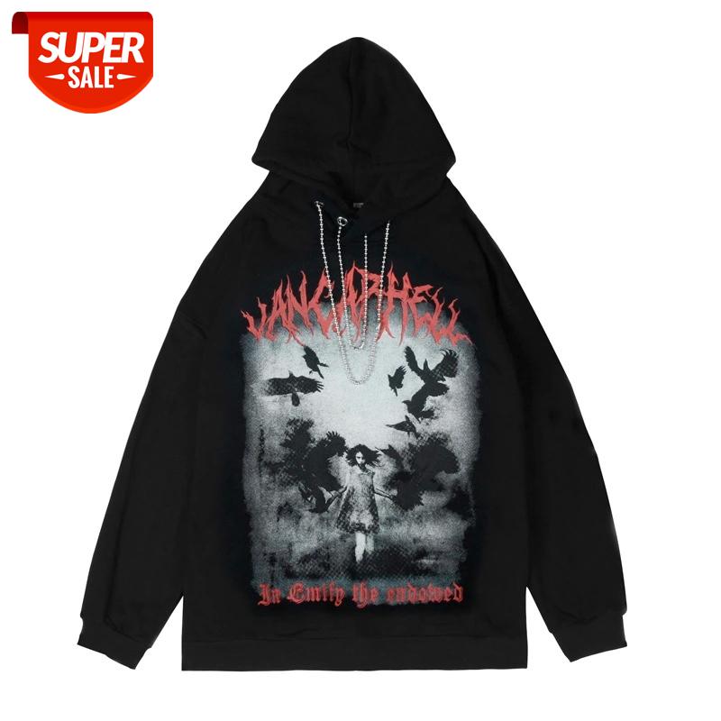 

SEVEYFAN 2021 Men's Hip Hop Sweatshirts Girls Printed Hoodies Black Autumn Cotton Pullover for Male #v066