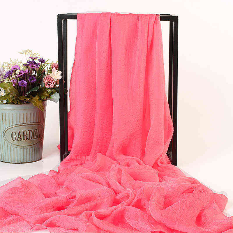 

Summer Large Shawl Beach Towel Spring And Autumn Long Women's Chiffon Scarf Pleated Pareo 2021 Y1108