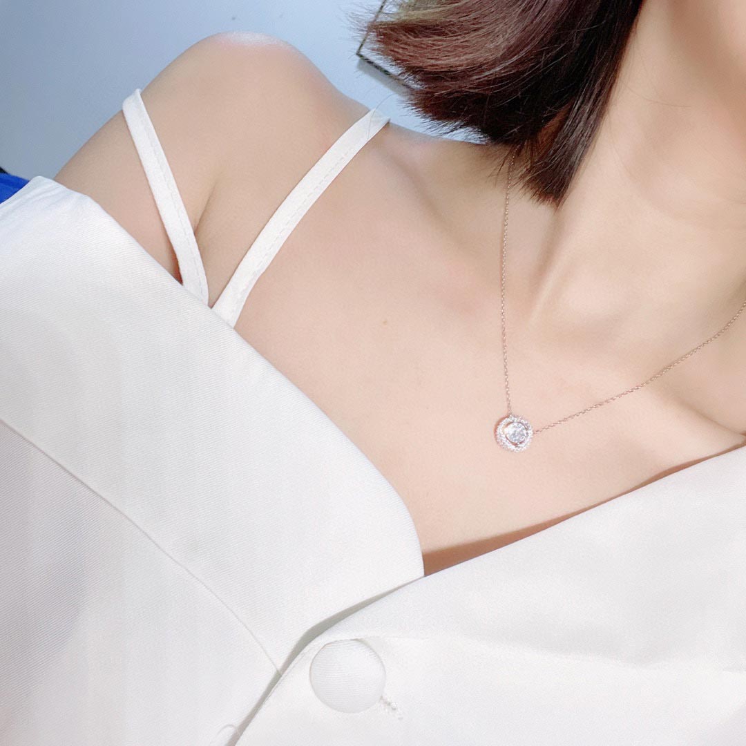 

Jewelry Necklaces & Pendants Europe America Fashion Style Lady 95 sterling silver diamond 45 cm length can be adjusted 129278