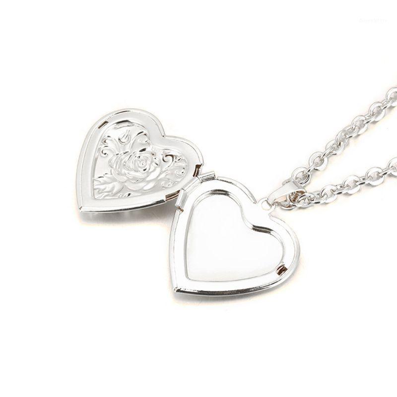

Floating Locket Necklace Vintage Heart Pendant Jewelries Chain Women Girls Gifts U2JF Chains