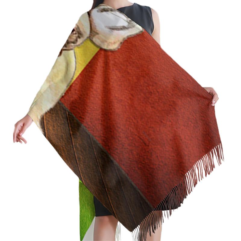 

New Fashion Scarves Women Cashmere Scarf Thin Lady Irish Sharpei Dog Wooden Board Shawls And Wraps Female Hijab Long Pashmina Head