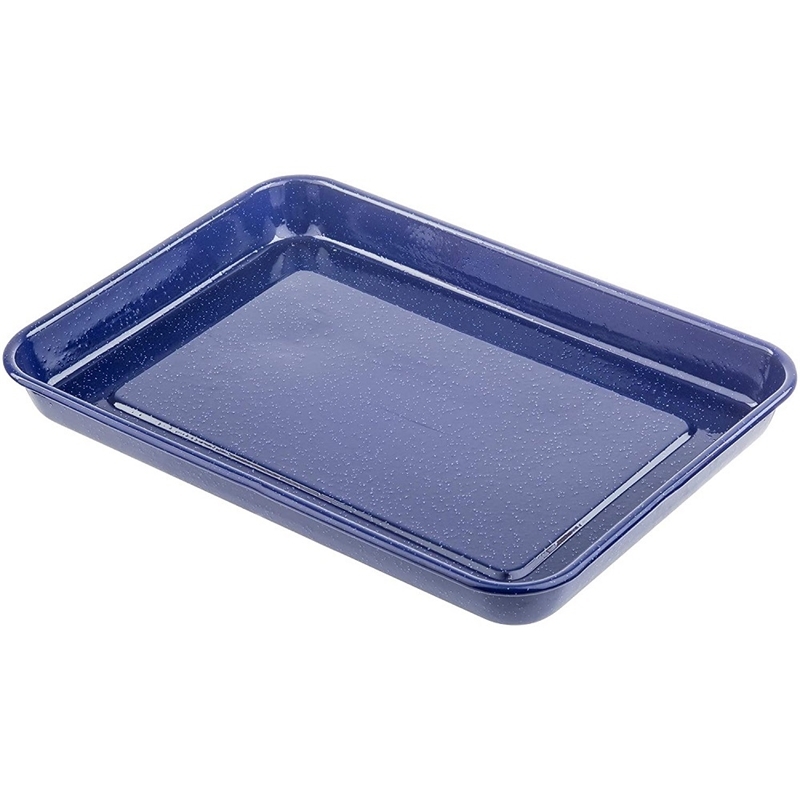 

Low price rectangular fish preparation butter baking enamel square plate