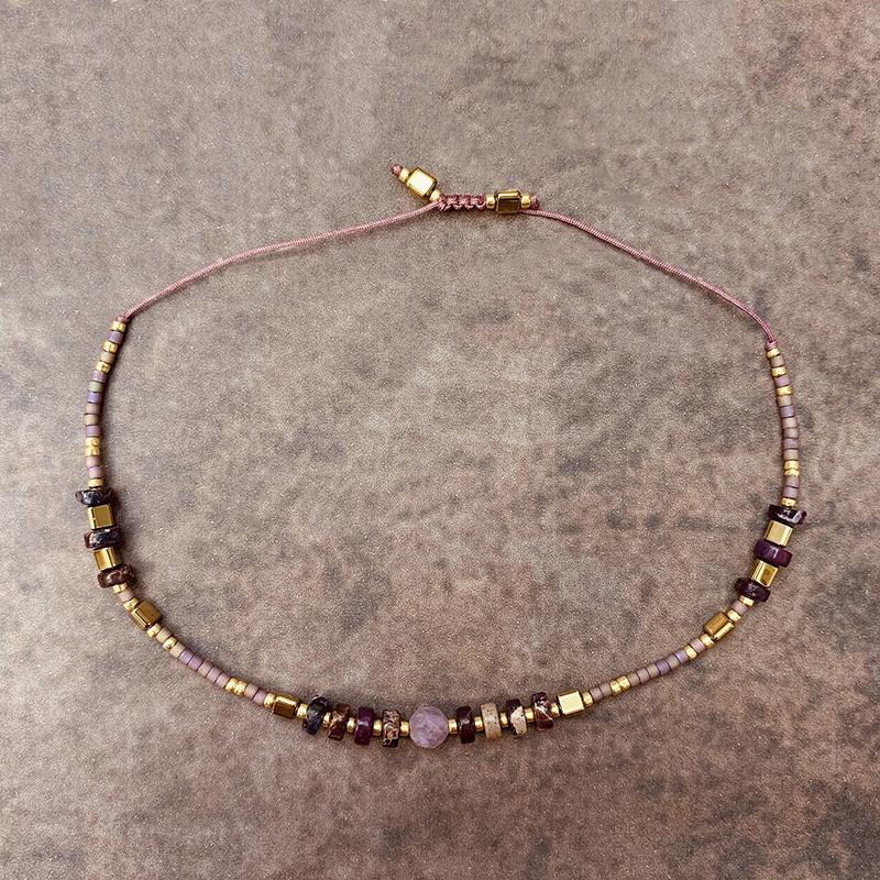 

Beaded, Strands VIKIKO Wholesale Price Japan MIYUKI Beads Natural Stone Jewelry Purple Girls Bracelets And Women