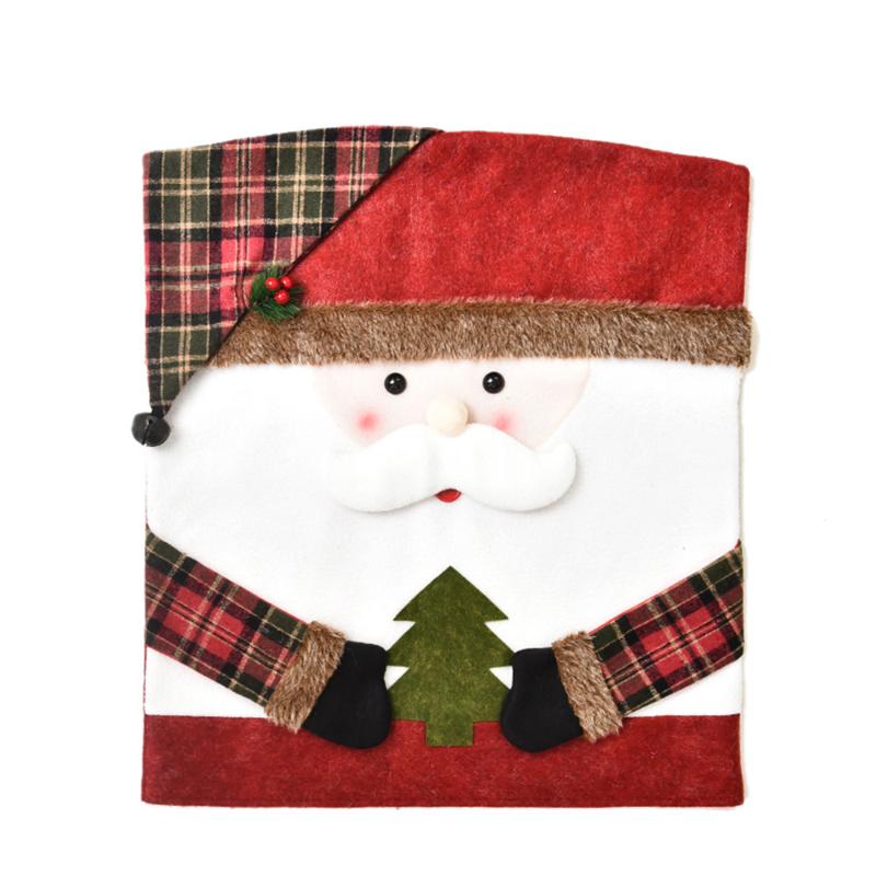 

Christmas Non-woven Chair Set Cartoon Old Man Snowman Party Stool Set Ornament Chair Back Covers Home Decoration