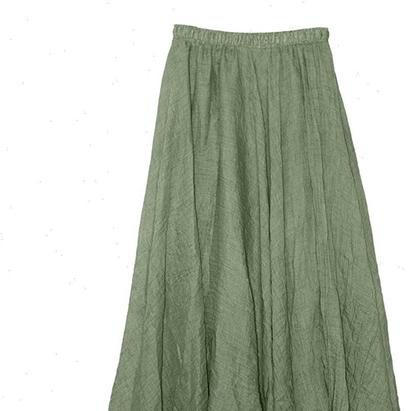 women skirts Womens Bohemian Style Elastic Waist Band Cotton Linen Long Maxi Dress high quality W326-image-665779791