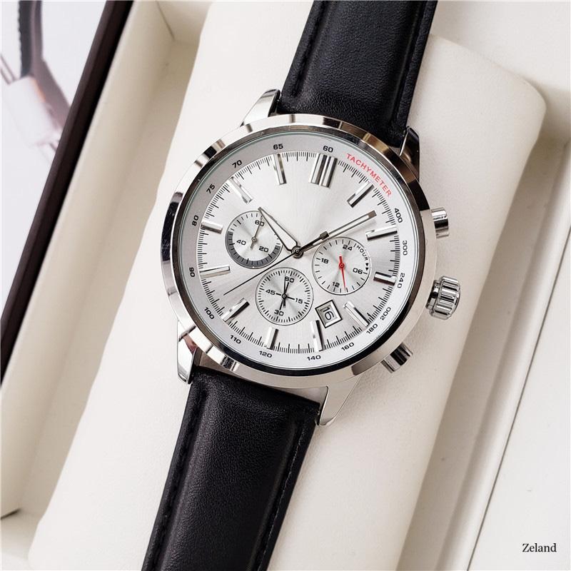 

mens luxury watches quartz movement 44mm all dial work hugo chronograph designer clock leather band waterproof montre de luxe Bos watch