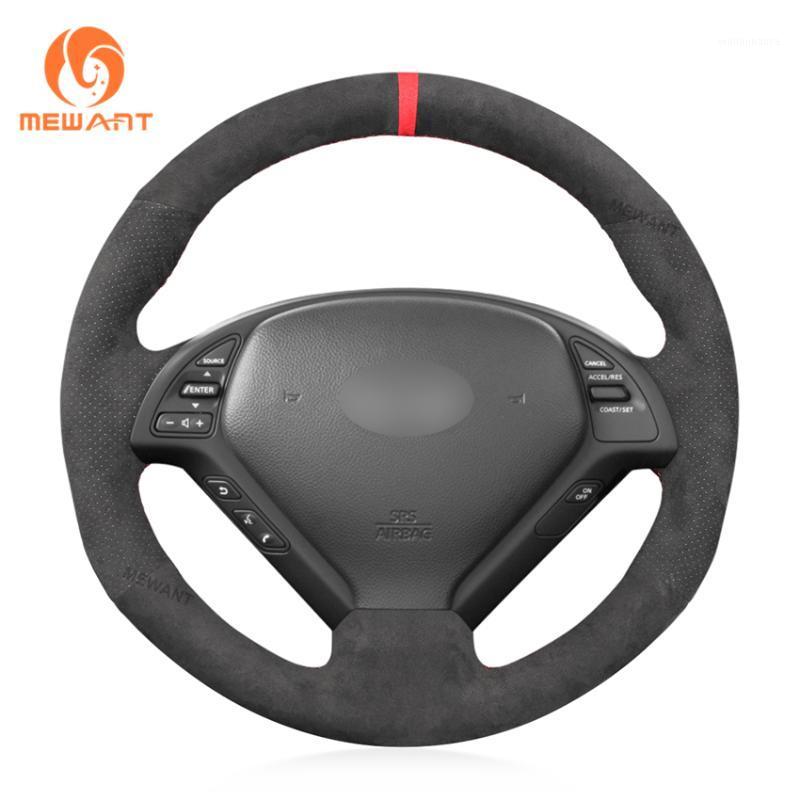 

Steering Wheel Covers Dark Gray Alcantara Black Car Cover Holster For Infiniti G G25 G35 G37 EX EX35 EX37 Q Q40 Q60 QX50 Skyline