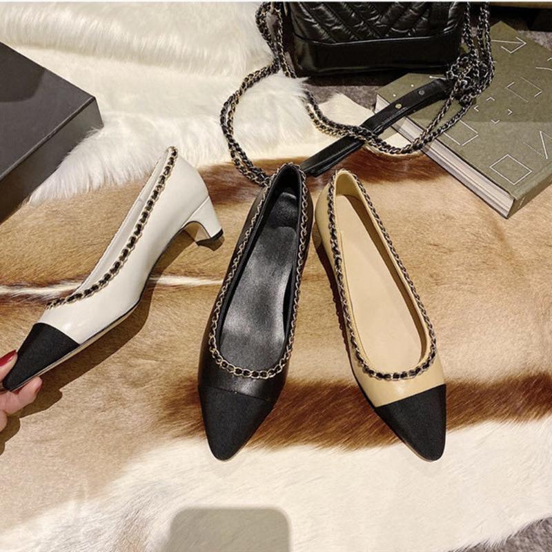 

Dress Shoes Women's Fashion Pumps Genuine Leather Pointed Toes Low Heels Slip-On Luxury Brands, Beige