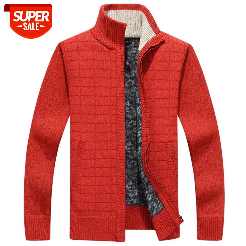 

Autumn Winter Warm Cashmere Wool Mens Sweaters 2020 Casual Knitwear Cardigan hombre Plus Size -3XL Thick Brand Sweater men #Ub3T, White;black
