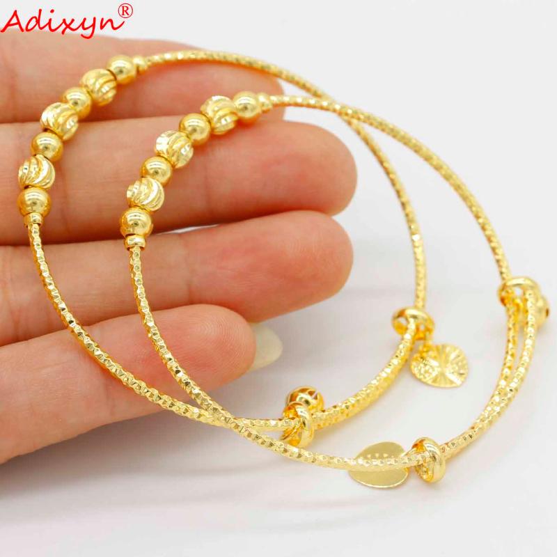 

Bangle Adixyn For Women Gold Color Charm Beads Bracelet Jewelry African Party Gifts Accessories N062021