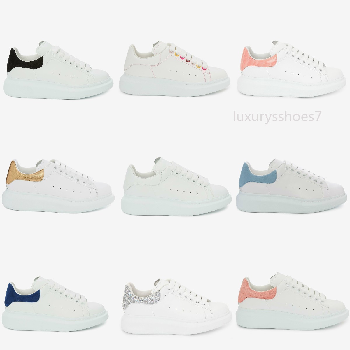 

Luxury Designer women platform Shoes Man Oversized Sneaker Designer Classic white fashion heightened smooth calf leather Pink black tail Shoe