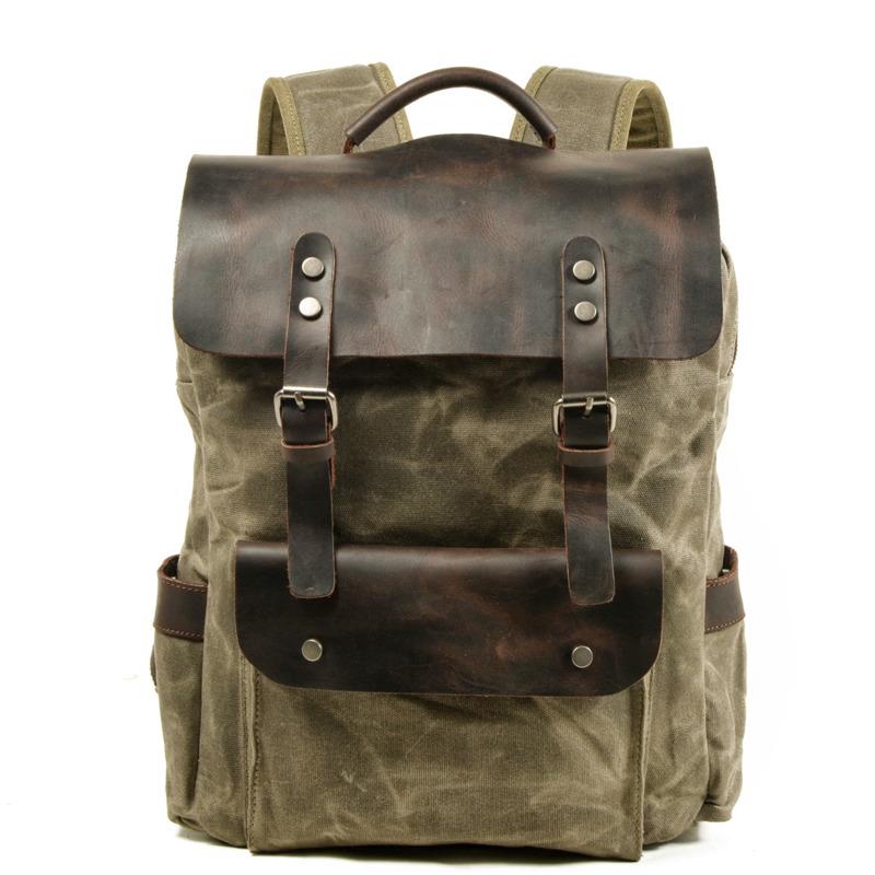 

New Fashion Men's Backpack Vintage Canvas Backpack Waterproof Men's Travel Bags Large Capacity Travel Laptop School Bag
