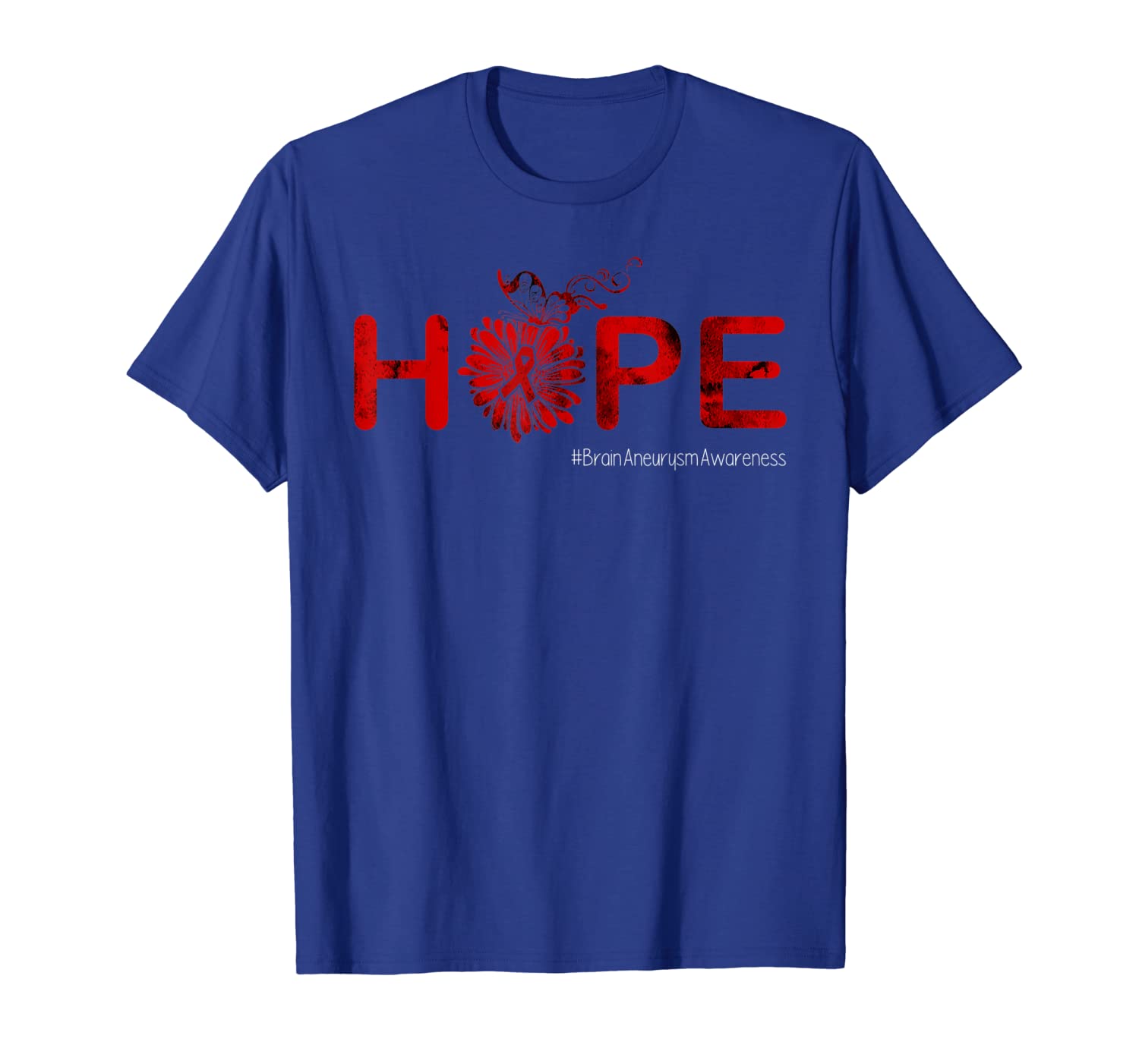 

Hope Butterfly Ribbon Brain Aneurysm Awareness Tshirt Gifts, White;black