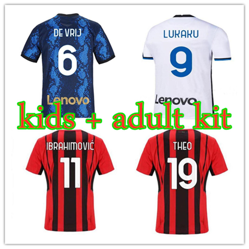 

2021 2022 INTER Soccer Jerseys BARELLA GIROUD IBRAHIMOVIC DZEKO LAUTARO ERIKSEN THEO BRAHIM 21 22 men + kids football shirt kit, Black