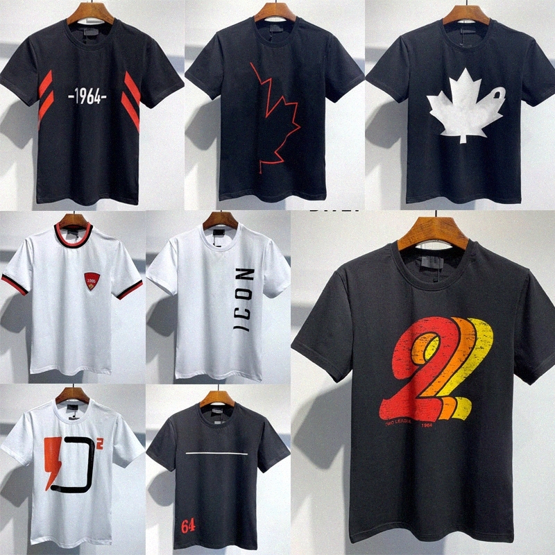 

Mens Designer T shirts black white 2020ss fashion dsq d2 Tshirts Summer Pattern T-shirt Male Short Sleeve dsquared2 dsquared, White;black
