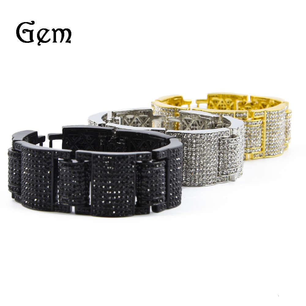 

Diamond inlaid hip hop Style Bracelet men's bracelet rap jewelry alloy hiphop fashion accessories