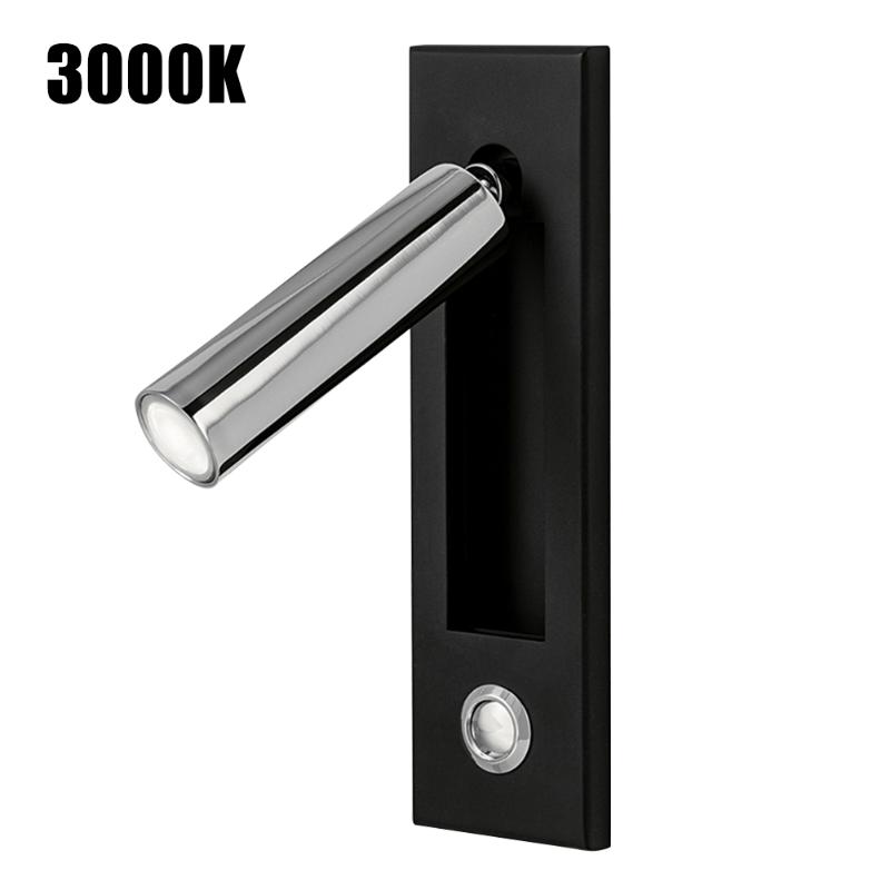 

Modern Simple Push Switch Reading Headboard Sconce Bedroom Bedside Embedded Nordic Home LED Wall Light Lamp Recessed Rotatable