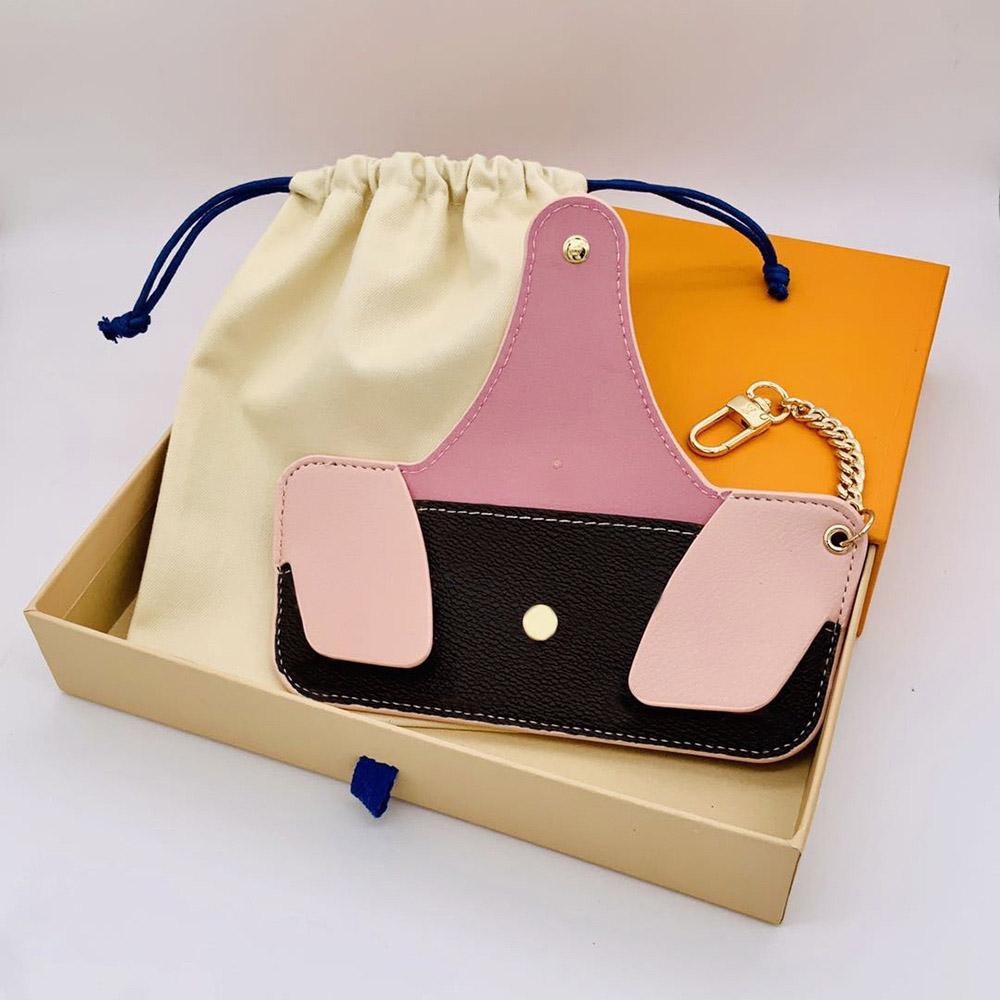 

2021 Fashion Keychains Designer Storage Bags Individual Box and Dust Bag Unisex Classic Lux Leather Purse Coin Money Card Holder Gift Wallet