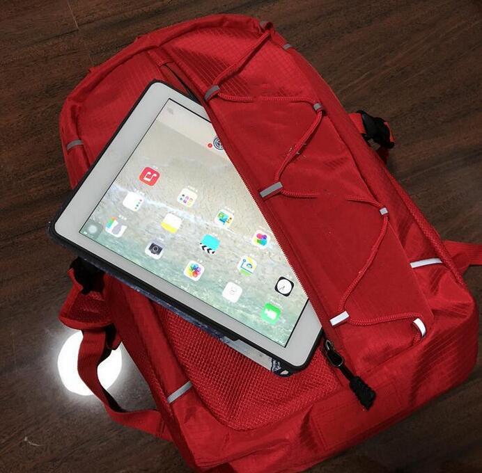

Fashion Backpack Brand Men Women Nylon Waterproof Leisure Travel Bag Student 3M Reflective, Red