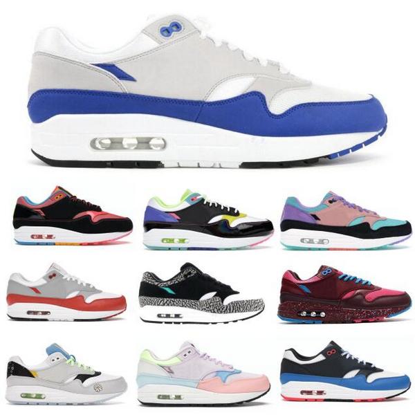 

Men 1 87 Running Shoes Sneakers Maxes Atmos Elephant Anniversary Red Time Capsule Pack Daisy Pastel Multi 1s 87s Sport Women Trainer Tenis, Brown