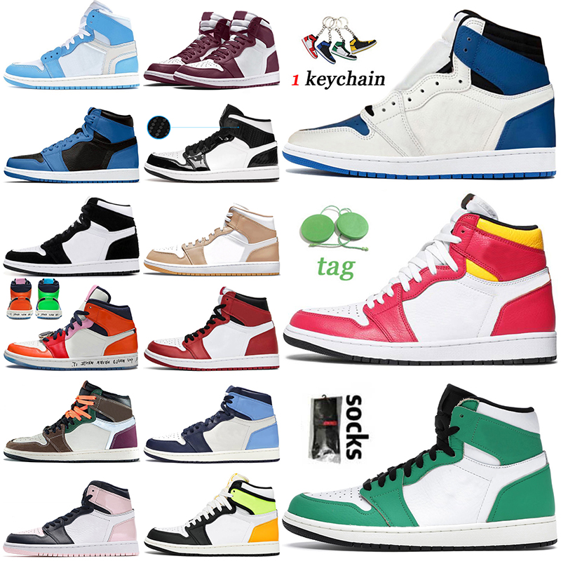

Wholesale Air Jordan 1 1s Retro Basketball Shoes Mens Womens Jumpman Jordan1s Fragment Lucky Green Light Fusion Red White Carbon Fiber Twist