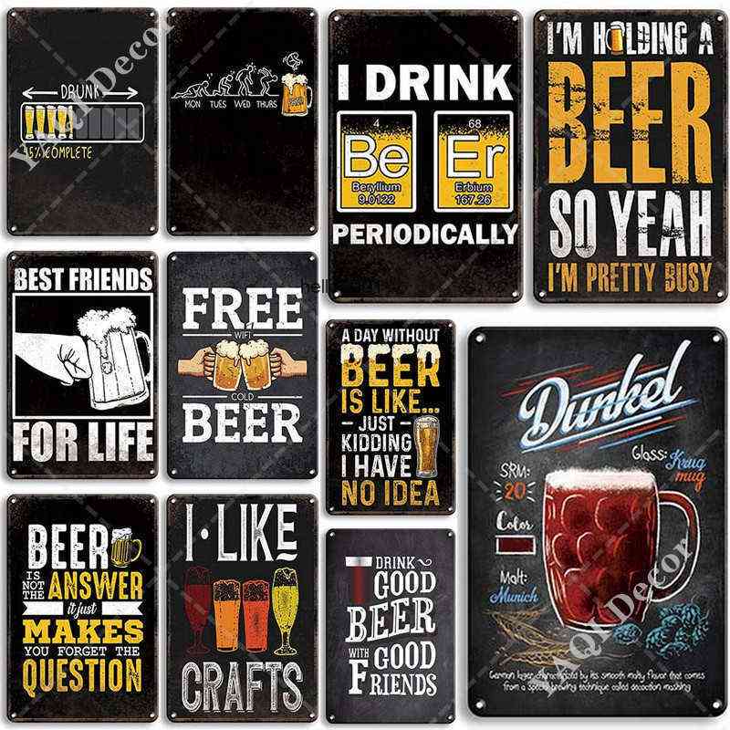 

Creative Plaque Tin Sign Vintage Beer Poster Pub Bar Metal Signs Retro Home Wall Decor Kitchen Man Cave Room Decora