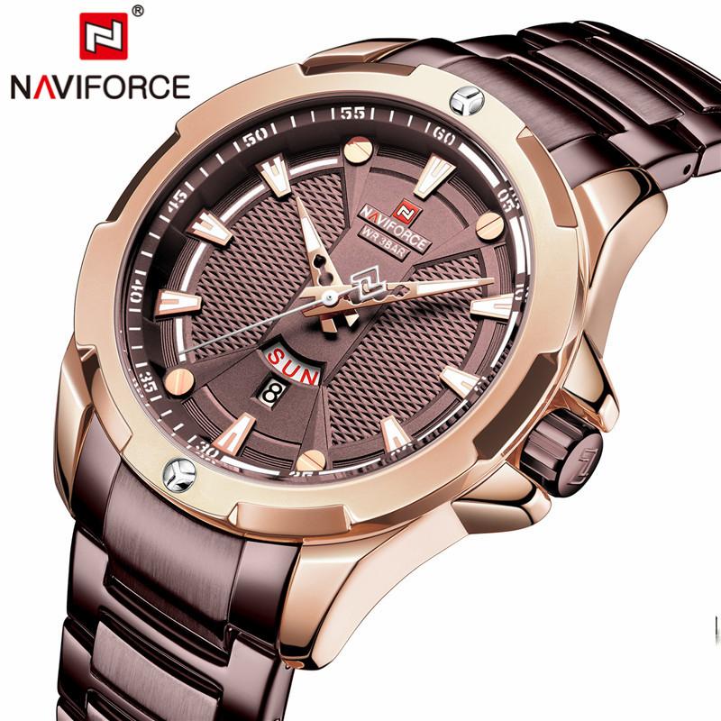

Wristwatches NAVIFORCE Top Brand Business Luxury Sports Men's Watches Man Quartz Steel Mens 30M Waterproof Wrist Watch Men Relogio Masculino, Silver black