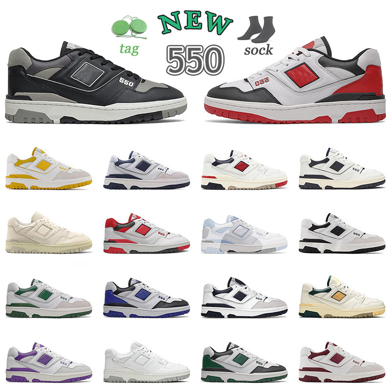 

2022 Top 550 B550 Mens Womens Flat Athletic Shoes Sea Salt Black Varsity Gold White Purple Green Yellow Team Red UNC Royal Blue Navy Burgundy Sneakers Trainer with Logo, N13 36-45 shadow