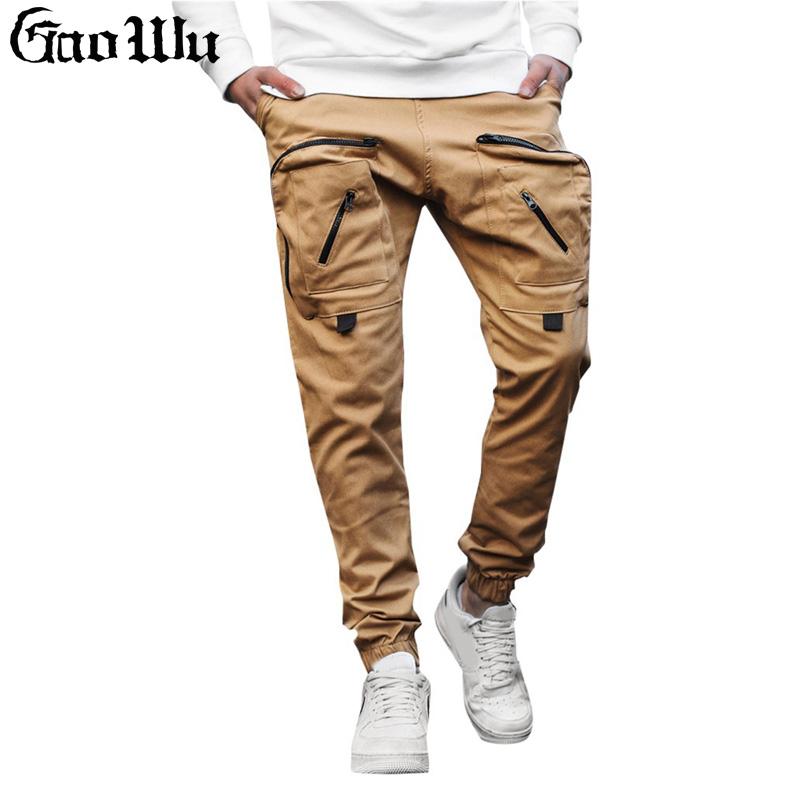 

Men's Pants Urban Military Cotton Trousers Streetwear Hip-hop Tooling Style Multiple Pocket Zipper Tactical, Black