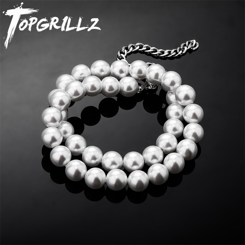

TOPGRILLZ Vintage Big Round White Imitation Pearl Choker Necklace For Women Fashion Charm Jewelry Gift