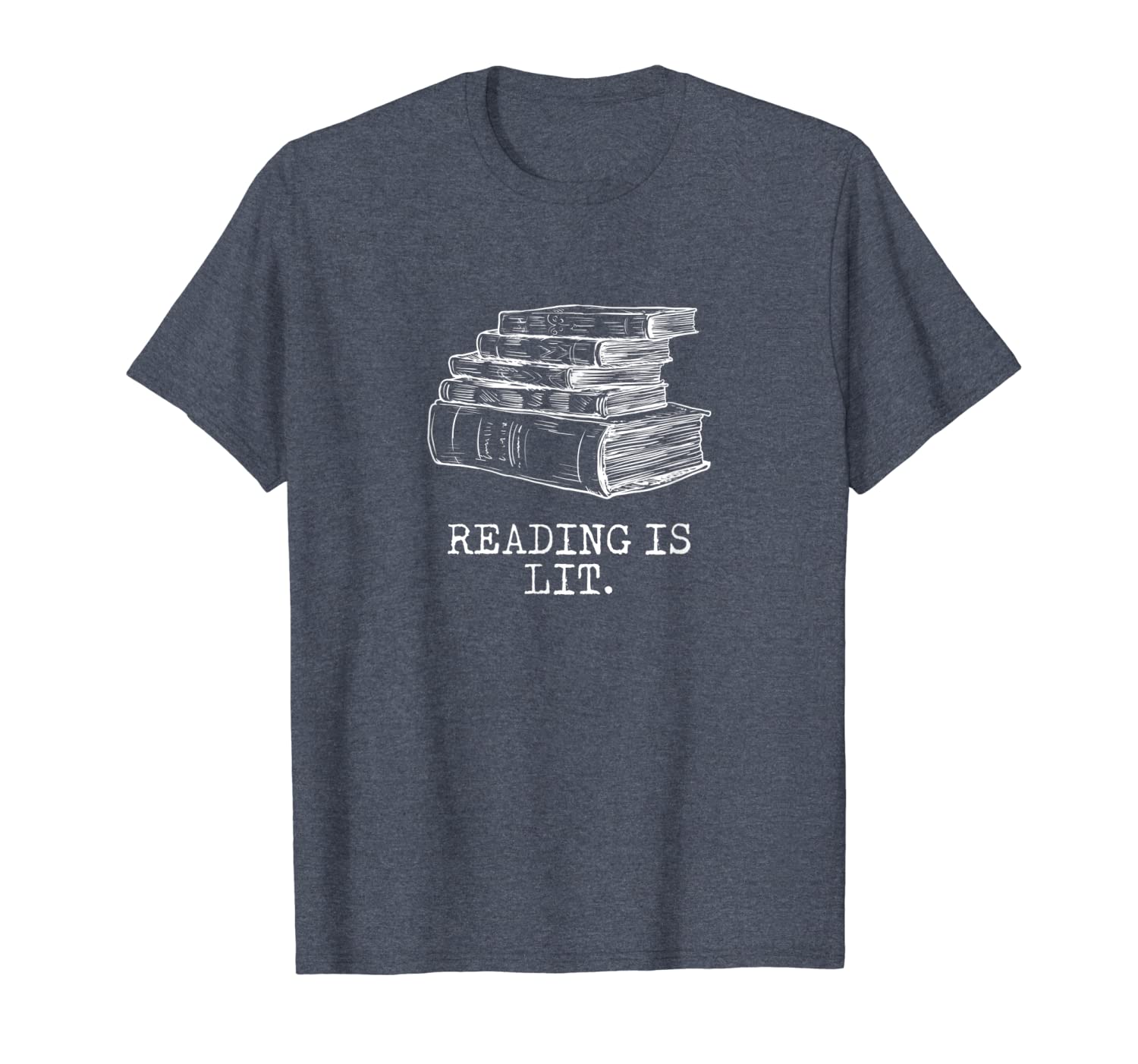 

reading is lit. with books funny meme t shirt, White;black