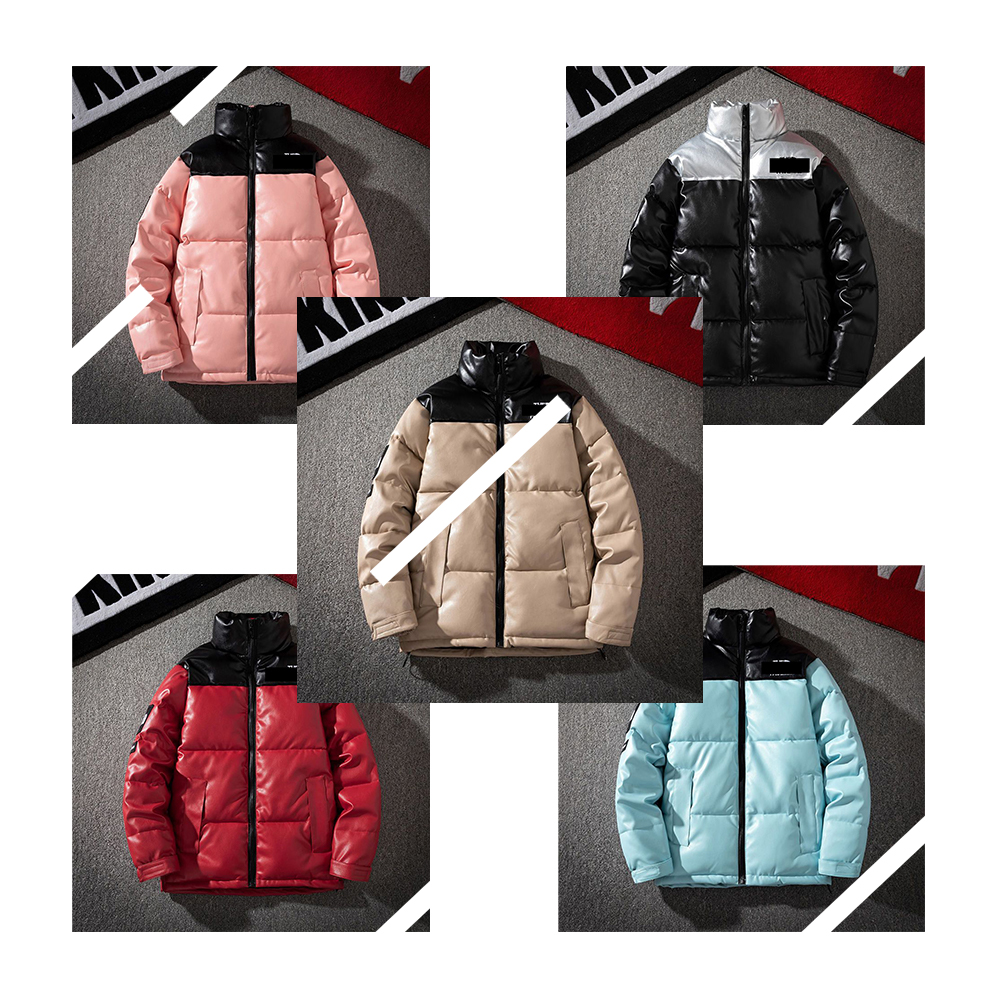 

Winter Designer Nuptse jacket tnf water proof leather Logo bomber coat jackets Fashion coats Down puffer varsity college Mens WomensÂ women Men, Black;brown